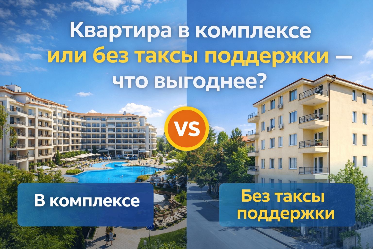 Квартира в комплексе или без таксы поддержки в Болгарии: что выгоднее?