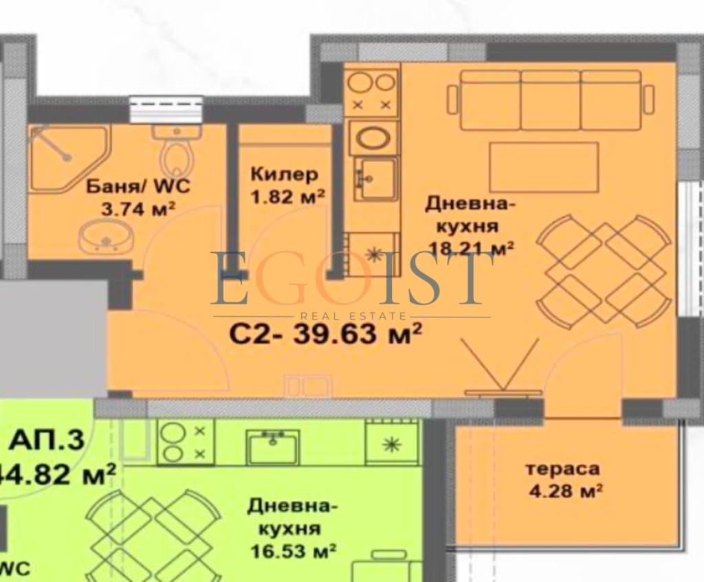 Студії у новому комплексі Ла Мер Сільвер 2, Сонячний берег — фото 1