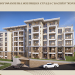 Корал рендер фасад ночь